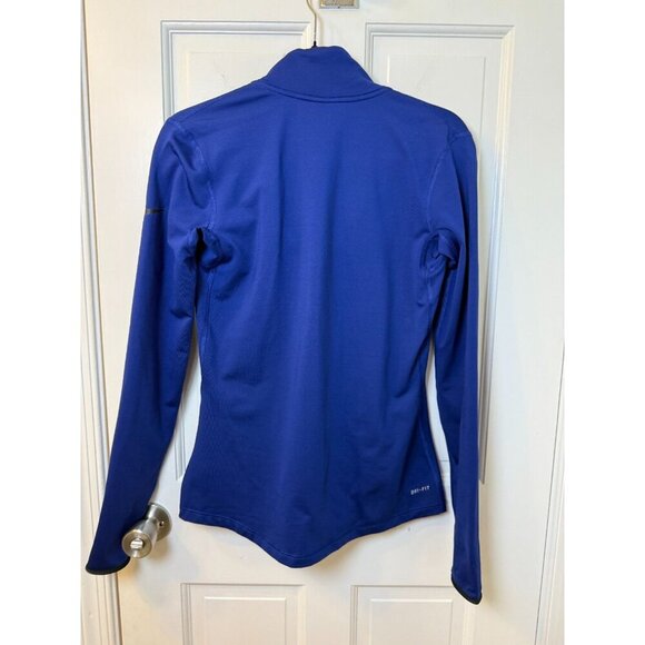Nike PRO Women's 1/4 Zip Bright Blue Dri Fit Top - Size Medium - Picture 4 of 13